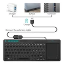 Πληκτρολόγιο Ασύρματο Riitek Mini K18+ με touchpad, RGB backlit, 2.4GHz