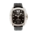 Chronotech Men's Analog Quartz Watch RW0007 - 40mm Black Dial, Leather Strap
