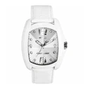 Chronotech Women's Analog Quartz Watch 35mm with White Leather Strap RW0009