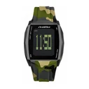 Chronotech Men's Digital Quartz Watch RW0022 - 35mm Black Dial, Green Silicone Strap