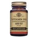 Βιταμίνη D3 (Kολκαλσιφερόλη) Solgar 600 iu (60 Κάψουλες)