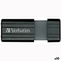 USB Flash Verbatim STORE'N'GO PINSTRIPE Μαύρο 128 GB (x10) 