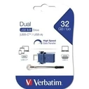 USB Flash Verbatim GO SPEED DUAL Μπλε 32 GB (x10) 