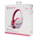 Sades Spower Over Ear Gaming Headset με σύνδεση 3.5mm Ροζ/Λευκό for Nintendo Switch / PC / PS4 / PS5 / XBOX