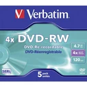 DVD-RW Verbatim 4.7GB 5 Τεμάχια