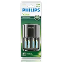 Φορτιστής Μπαταριών Philips AA & AΑΑ NiMH SCB1450NB με 4x AAA, μαύρος