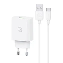USAMS Wall Charger SCXLTZ02 with USB C Cable USB 18W White
