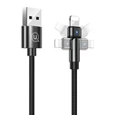 Καλώδιο Lightning Usams σε USB US-SJ476, περιστρεφόμενο, 10.5W 1m, μαύρο