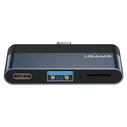 USB Hub Usams Type-C US-SJ491, USB/Type-C PD/micro SD θύρες, 5Gbps, γκρι