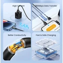 Καλώδιο Lightning Usams σε USB Us-Sj709, 2.4A, 480Mbps, 1M, Λευκό