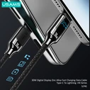 Καλώδιο Lightning Usams σε USB-C Sj741, 30W, 480Mbps, 1.2M, Μαύρο