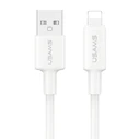USAMS καλώδιο Lightning σε USB SJ762 2.4A 12W 480Mbps 1m λευκό