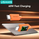 Usams καλώδιο USB-C SJ773, 60W, 480Mbps, 1.2m, πορτοκαλί
