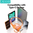 USAMS USB-C Cable SJ775 (SJ775USB01), 240W, 480Mbps, 1.2m, Black