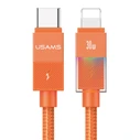 USAMS Lightning to USB-C Cable SJ776, 30W, 480Mbps, 1.2m, Orange