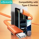 Usams USB 2.0 Cable USB-C male - USB-C 60W PD Πορτοκαλί 1.2m SJ783USB02