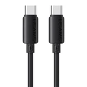 USAMS USB-C Cable SJ787, Silicone + TPE, 1m, 60W, 480Mbps, Black