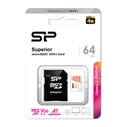 Κάρτα Μνήμης microSDXC 64GB Silicon Power Superior, C10 Uhs-I U3 A1 V30