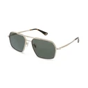 POLICE Men's Sunglasses SPLL86-580349 (Lens/Bridge/Temple 58/16/145 mm, Green Lens, Golden Metal Frame)