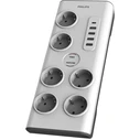 Πολύπριζο ασφαλείας Philips SPN7060WA/GRS 6 θέσεων με 1 USB Type-C 15 W και 4 USB Type-A 20 W