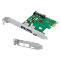Κάρτα Επέκτασης PCIe Powertech σε 2x USB & 1x USB-C ST627, 5Gbps, 66x68mm
