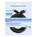 Καλώδιο HDMI Philips 2.0 SWV5510, 4K/60Hz, 18Gbps, CCS, 1.5m, μαύρο