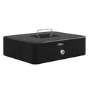 DELI Portable Extra Large Slim Cash Box Black