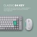 Alcatroz Tetriz Air 300C Wireless Keyboard (84-key US) & Mouse Set - Winter White