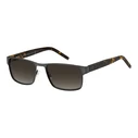Tommy Hilfiger Men's Sunglasses TH-1974-S-SVK – Metal Grey Frame, Brown Lenses, 57/19/140 mm