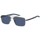 Tommy Hilfiger Men's Sunglasses TH-2078-S-R80 (58/16/145) - Grey Metal Frame, Blue Lenses, Category 3