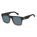 Tommy Hilfiger Women's Sunglasses TH-2118-S-37N — Black Acetate Frame with Blue Lenses, 53-20-140 mm, Category 3 UV400