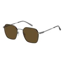 Tommy Hilfiger TH-2133-S-TI7 Men's/Unisex Sunglasses – 53/21/145, Grey Metal Frame, Brown Lenses (Cat.3, 100% UVA/UVB)