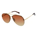 PRIVÉ REVAUX Unisex Sunglasses THE GLIDE S J5G — Gold frame, Brown gradient lens, 64/13/145 mm