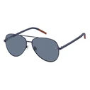 Tommy Hilfiger Unisex Sunglasses TJ-0008-S-FLL (Aviator, Navy Blue Frame, Blue Lens, 60/13/145 mm)