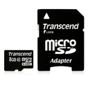 Κάρτα Μνήμης microSDHC Transcend 8GB Class 10 + SD-Adapter