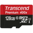 Κάρτα Μνήμης microSDXC 128GB Transcend Class 10 UHS-I 400x + SD Adapter