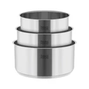 Teesa Cook Expert Single Hand Stainless Steel Cookware Set with Removable Handle (3 pcs)