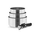 Teesa Cook Expert Single Hand Stainless Steel Cookware Set with Removable Handle (3 pcs)