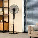Teesa TSA8065 17"/44 cm Floor Fan 50W with Remote Control, Black
