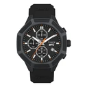 Timex Men's Analog Quartz Watch 44mm Black Stainless Steel Case Black Silicone Strap TW2V87200