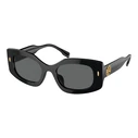 Tory Burch Women's Sunglasses TY7202U-170973 – Black Acetate Frame, Grey Lenses (50/19/145 mm)
