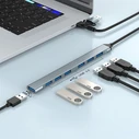 Gembird Hub 7 Θυρών USB 3.2 με σύνδεση USB-A / USB-C Ασημί UHB-ACM-U3P1U2P6-01