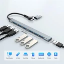 Gembird Hub 7 Θυρών USB 3.2 με σύνδεση USB-A / USB-C Ασημί UHB-ACM-U3P1U2P6-01