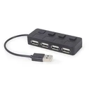 USB Hub Gembird 4-PORT USB 2.0 With SWITCHES Black