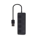 USB Hub Gembird 4-PORT USB 2.0 With SWITCHES Black