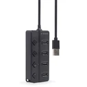 USB Hub Gembird USB 2.0 4-PORT With SWITCHES Black