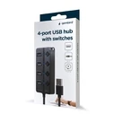 USB Hub Gembird USB 2.0 4-PORT With SWITCHES Black