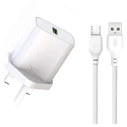 Φορτιστής Πρίζας XO L103 (UK) QC3.0 18W με Καλώδιο Micro (NB103)