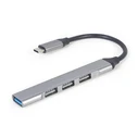 Usb Hub Gembird USB USB-C 4-PORT (USB 3.0x1 - USB 2.0x3 PORTS) SILVER