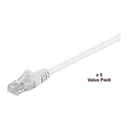 Microconnect Καλώδιο Δικτύου Ethernet U/UTP Cat.5e 15m Λευκό - Σετ 5 τεμαχίων (V-UTP515WVP)